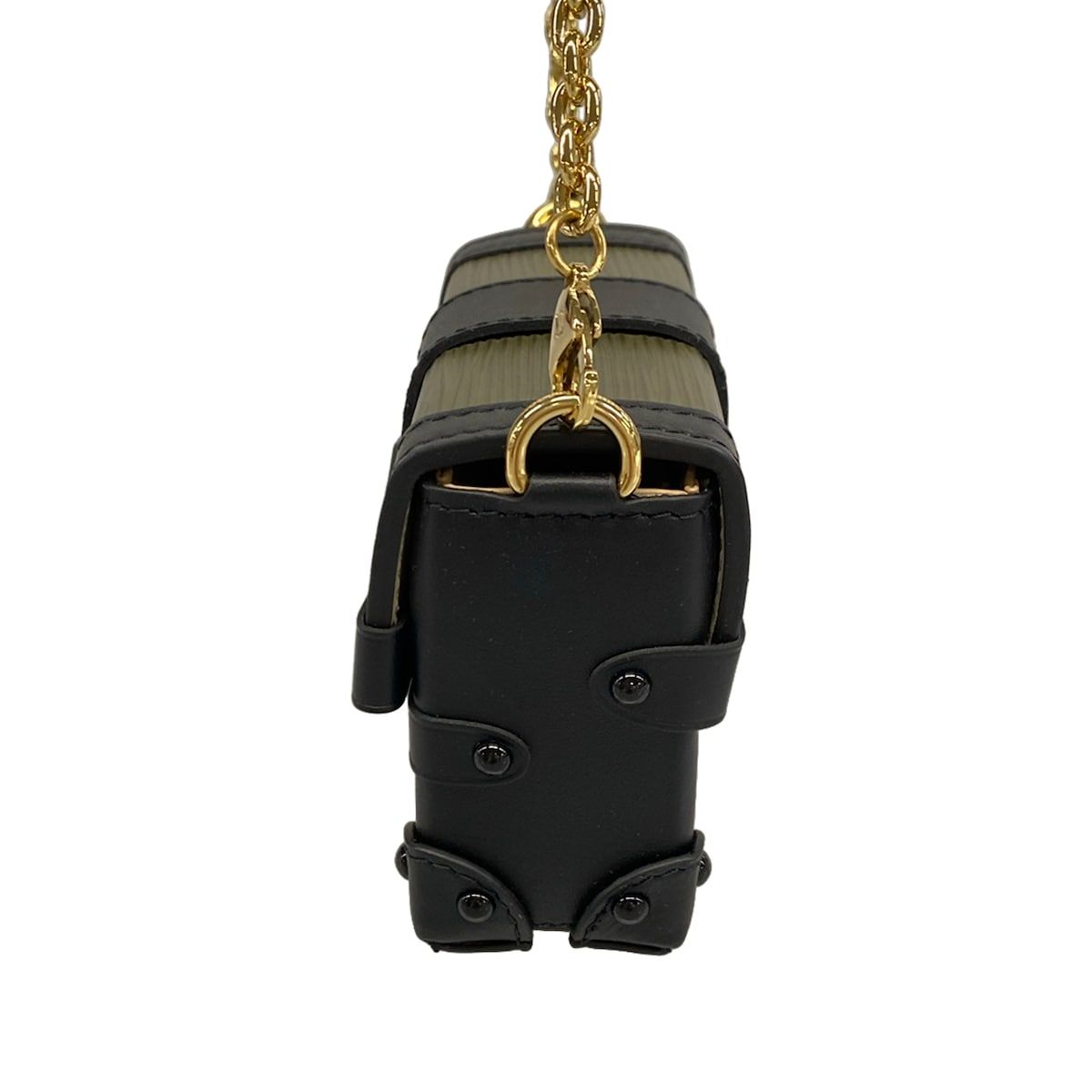 Louis Vuitton Shoulder Bag Epi Portefeuille Trunk Mini Khaki Black Chain Strap — view 4