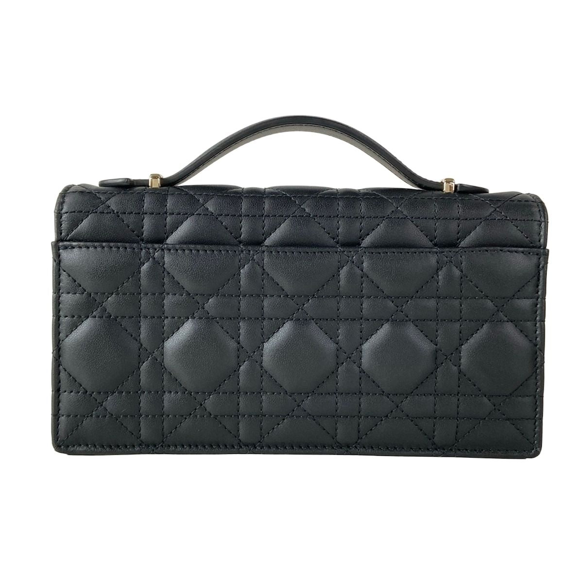 Dior My Dior Mini Bag Cannage Stitch Top Handle Black — view 3