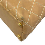 Chanel Shoulder Bag Wild Stitch Light Brown Matte Gold Leather — view 6