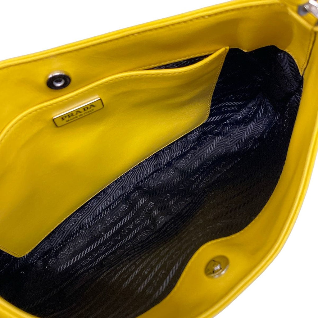 Prada Handbag Cleo Yellow Leather — view 7