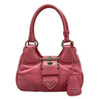 Prada Handbag Moon Re-Edition Pink Silver Leather