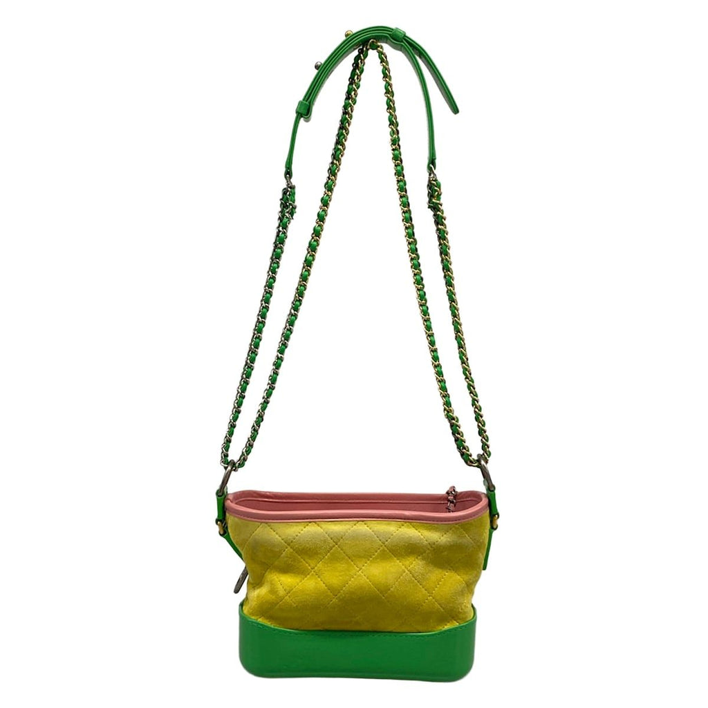 Chanel Shoulder Bag Gabrielle de Chanel Small Hobo Yellow Green Pink Leather — view 3