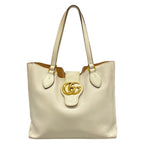 Gucci Tote Bag GG Marmont White Leather