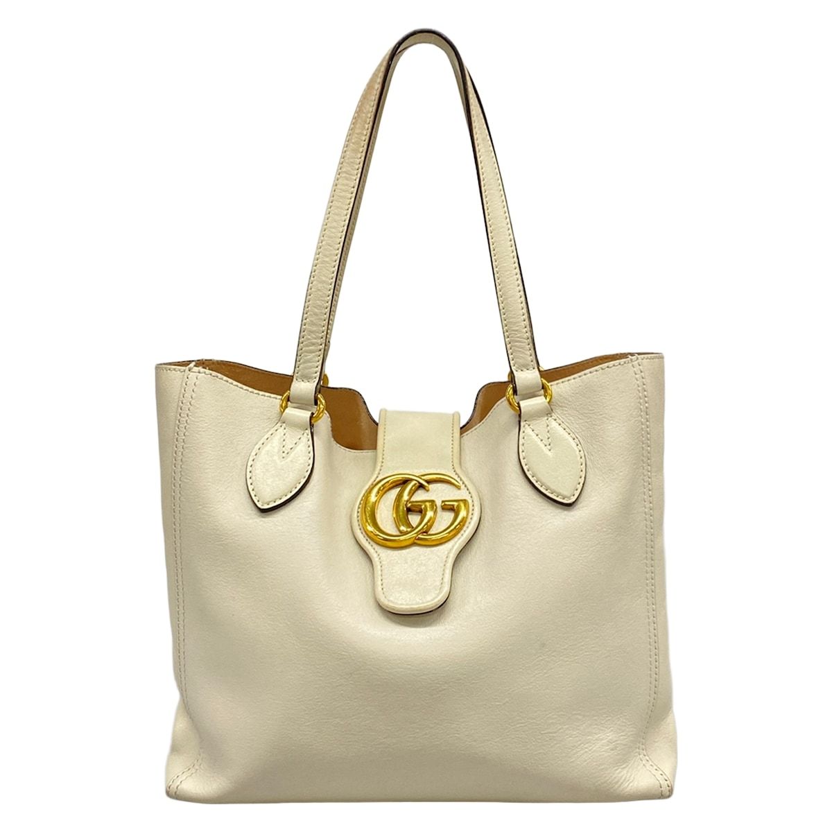 Gucci Tote Bag GG Marmont White Leather