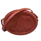 Celine Shoulder Bag Crossbody Oval Purse Cuir Triomphe Pink