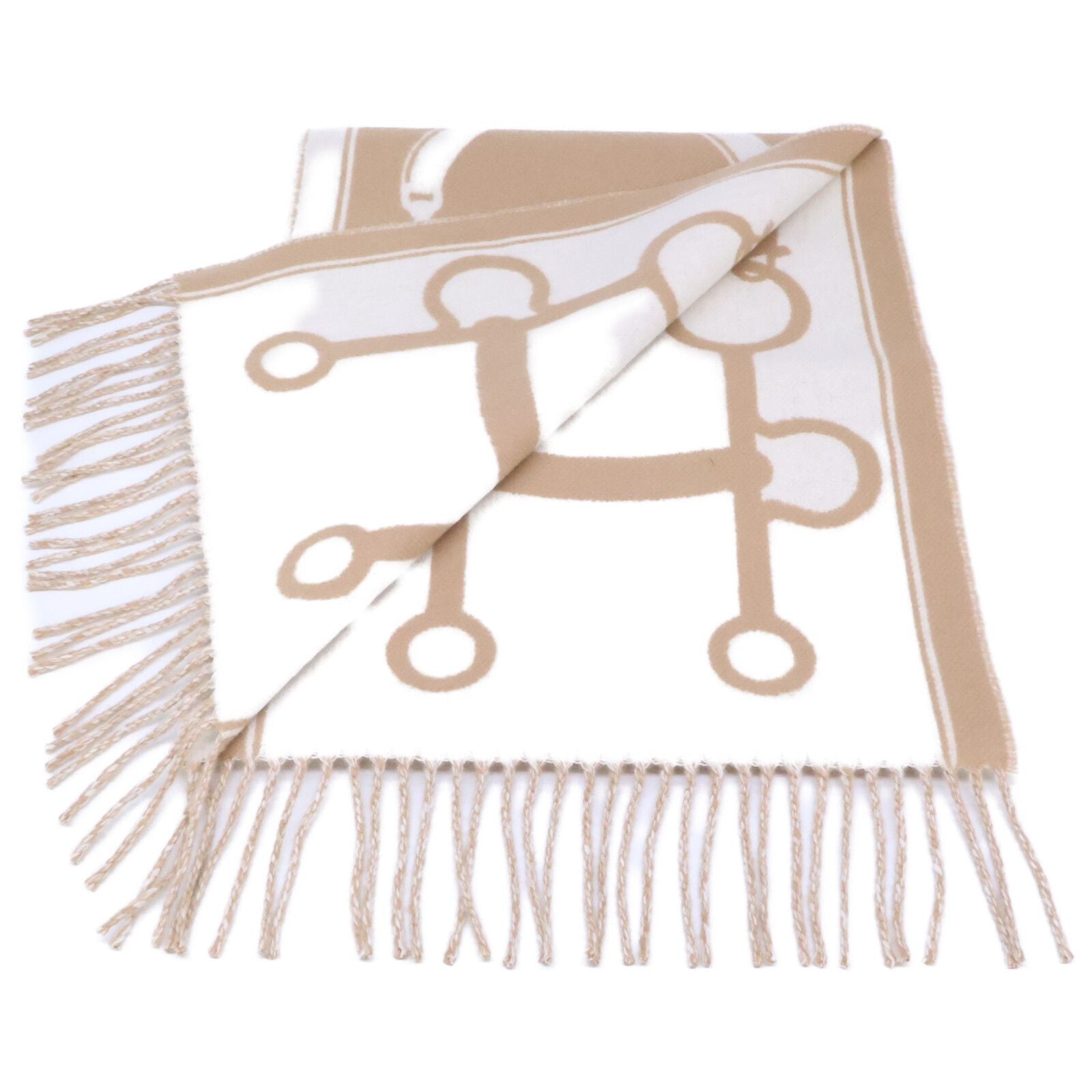 Hermes Mall Harness Pattern Cashmere Scarf — view 4