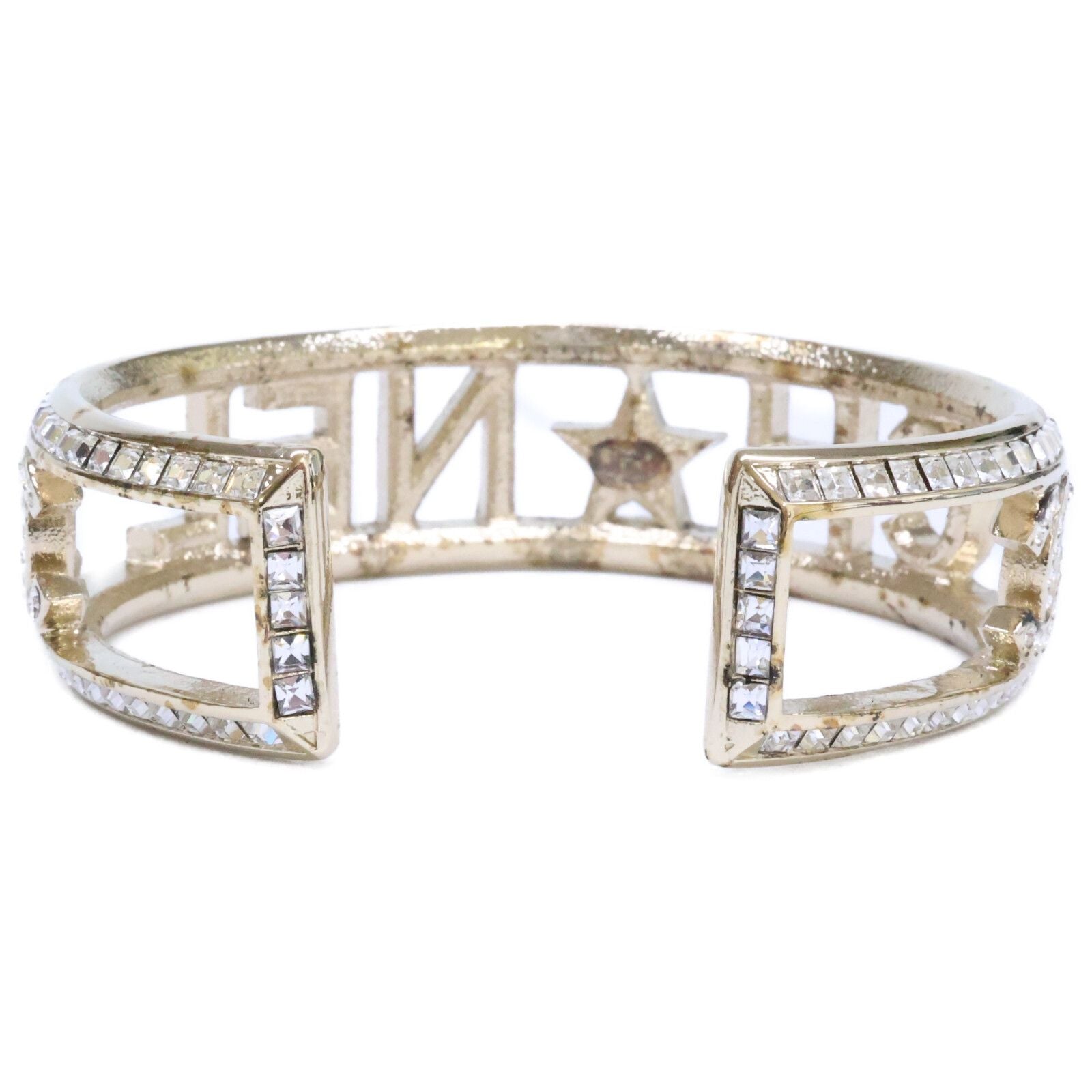 Chanel Rhinestone Logo Star Studs CC — view 3