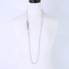 Chanel Rhinestone CC Logo Baroque Pearl Necklace — view 8