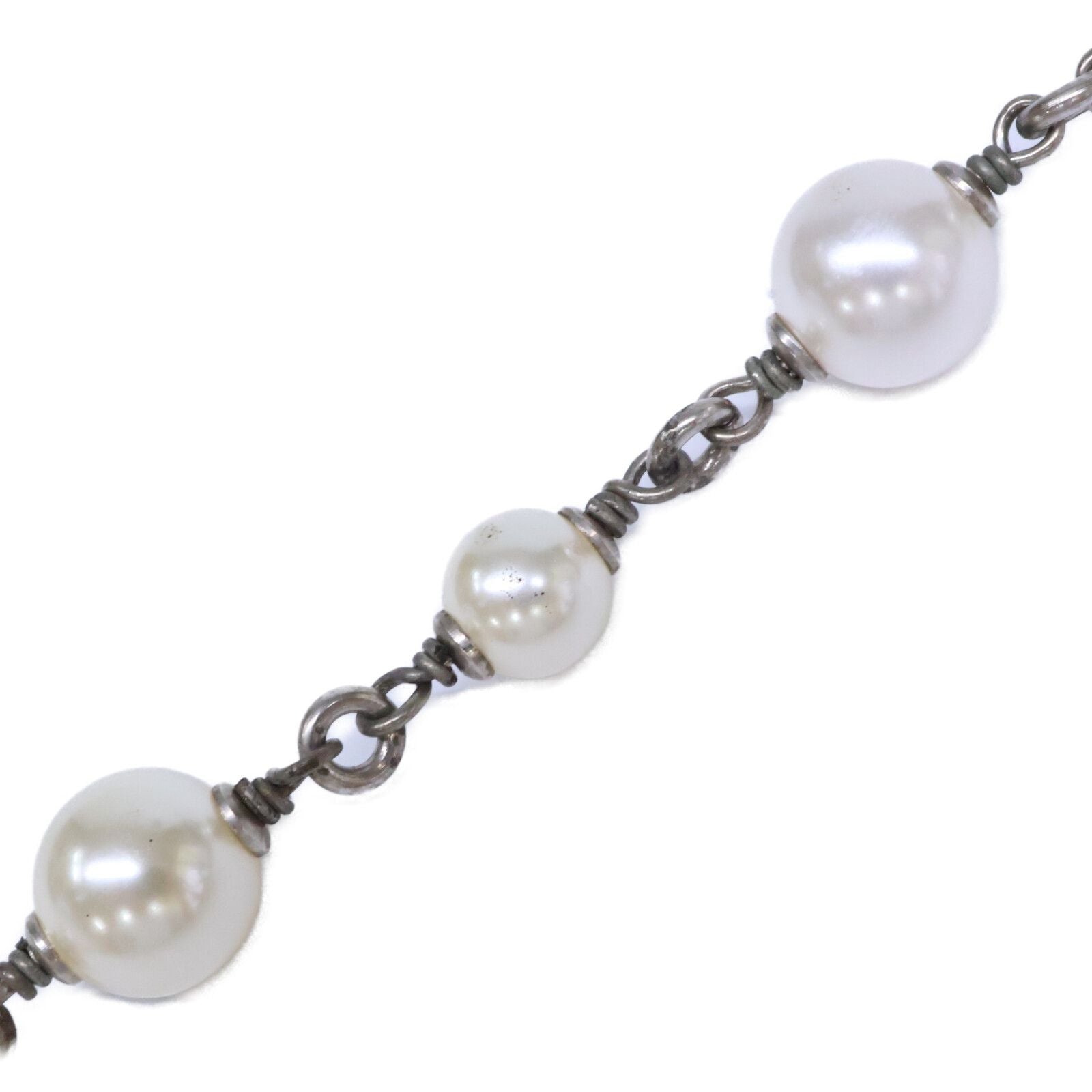 Chanel Rhinestone CC Logo Baroque Pearl Necklace — view 7