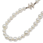 Chanel Rhinestone CC Logo Pearl Long Necklace — view 2