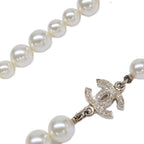 Chanel Rhinestone CC Logo Pearl Long Necklace — view 3