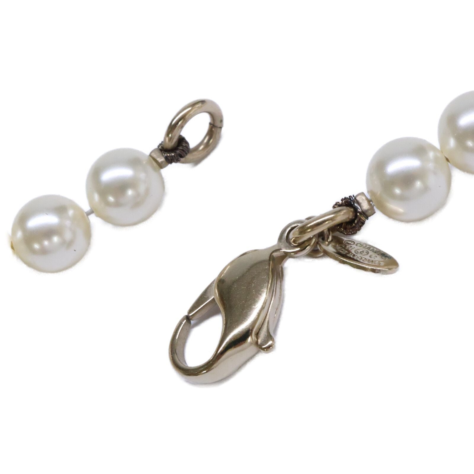 Chanel Rhinestone CC Logo Pearl Long Necklace — view 5