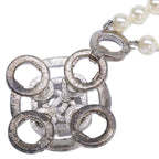 Chanel Rhinestone CC Logo Camellia Double Pearl Necklace — view 5