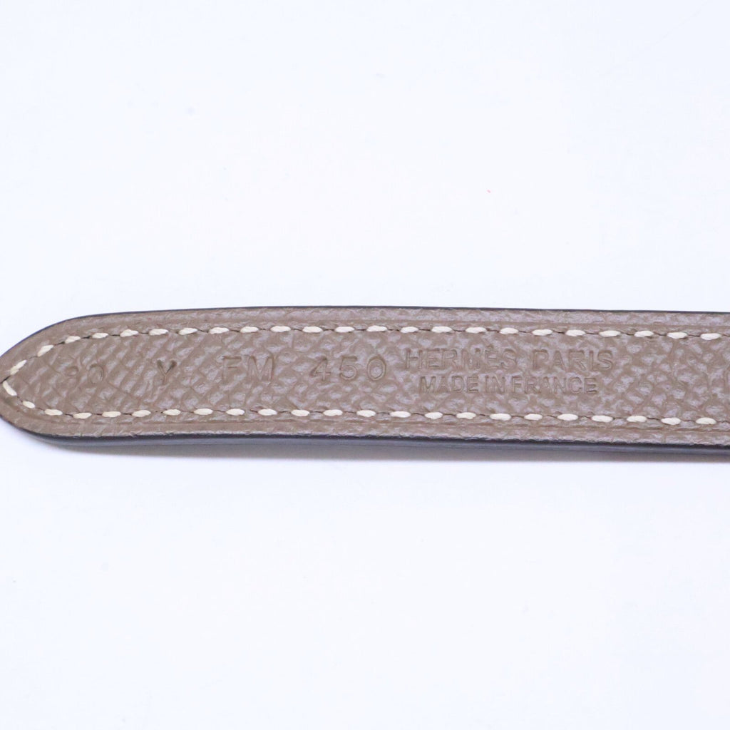 Hermes Mini Buckle Black Etoupe Belt — view 8