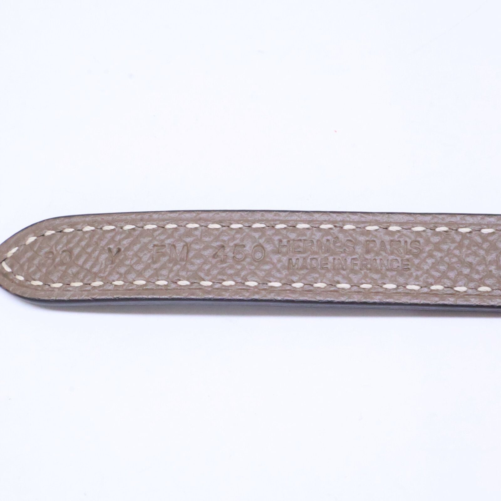 Hermes Mini Buckle Black Etoupe Belt — view 8