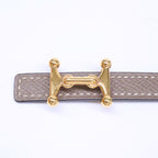 Hermes Mini Buckle Black Etoupe Belt — view 4