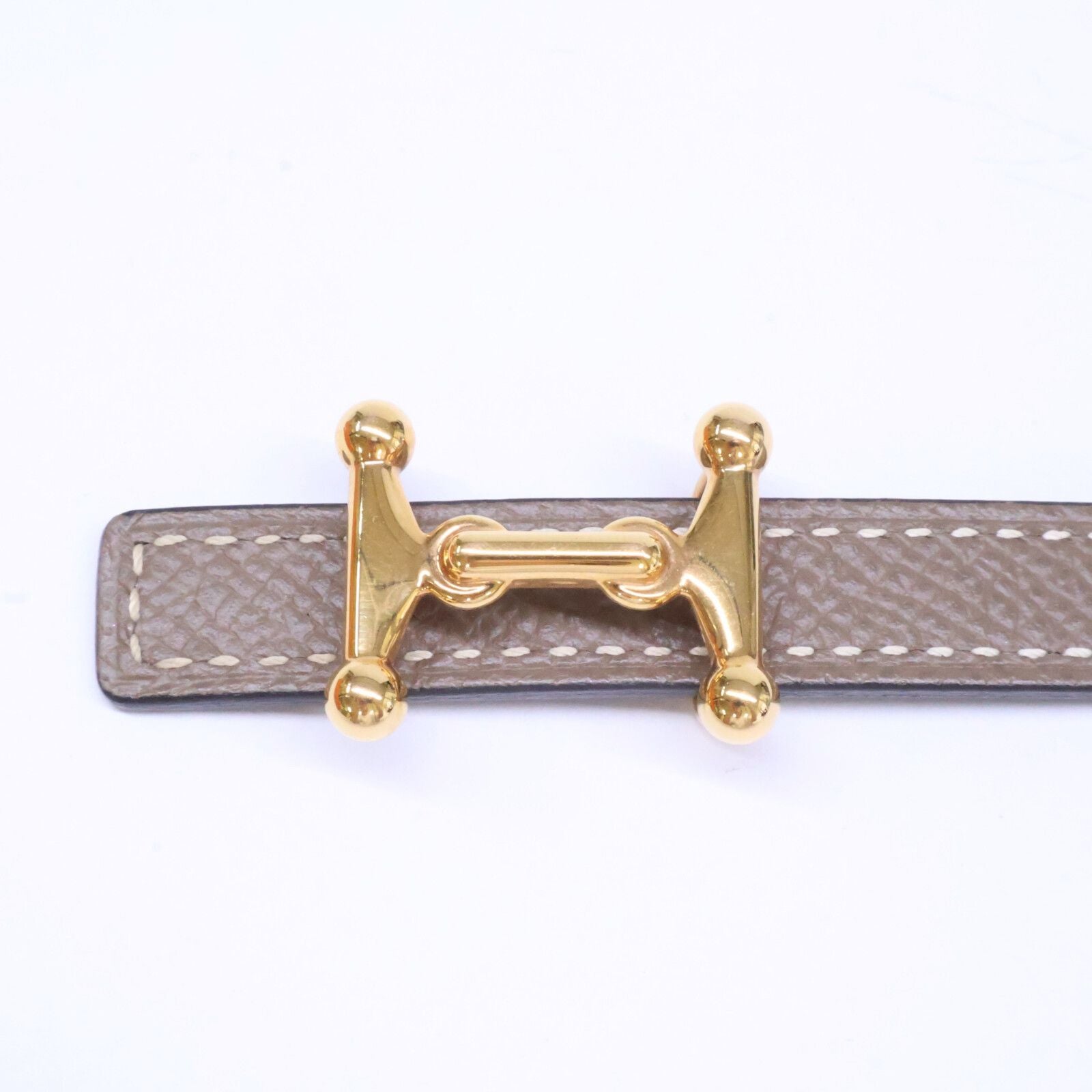 Hermes Mini Buckle Black Etoupe Belt — view 4