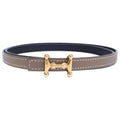 Hermes Mini Buckle Black Etoupe Belt