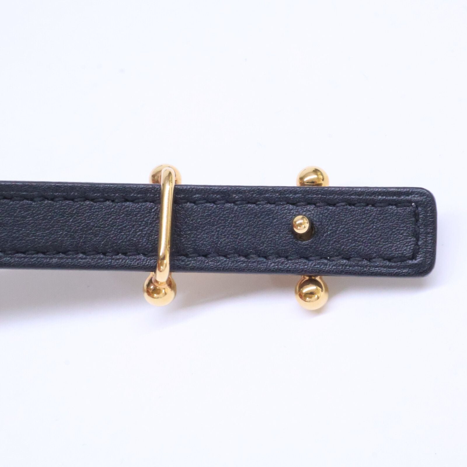 Hermes Mini Buckle Black Etoupe Belt — view 5