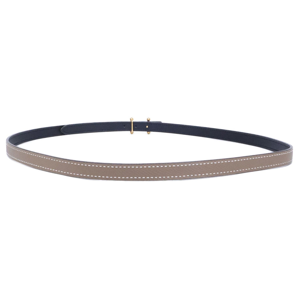 Hermes Mini Buckle Black Etoupe Belt — view 3