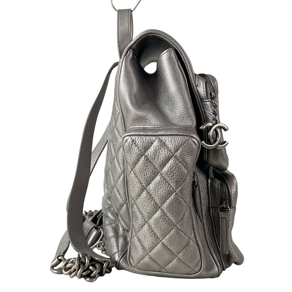 Chanel Backpack Quilted Silver Gunmetal — view 2
