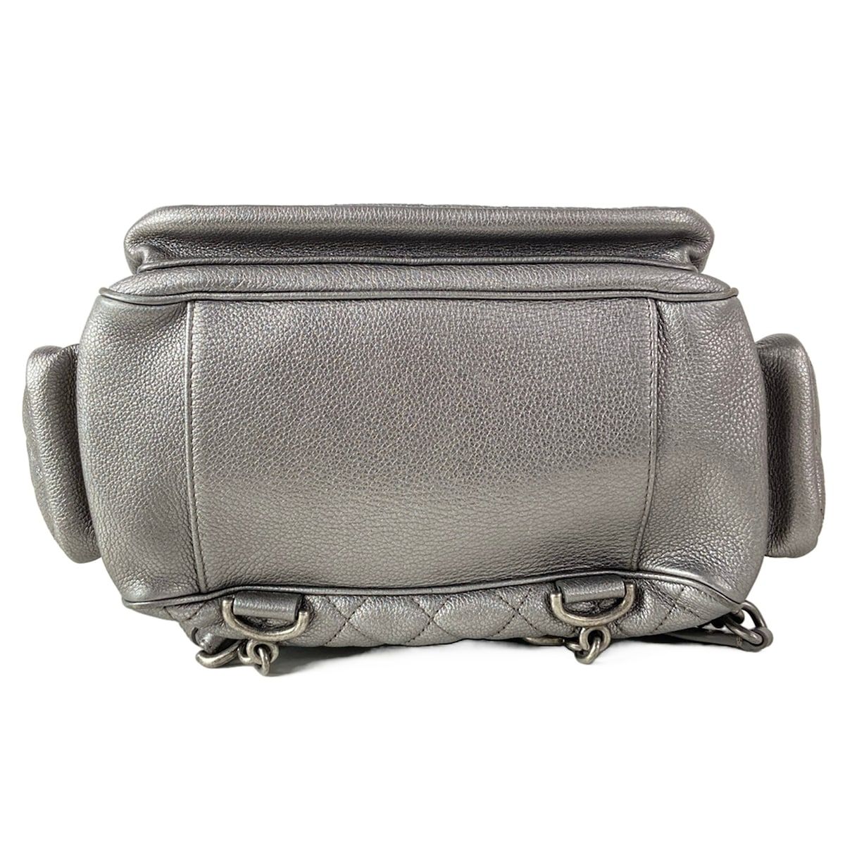 Chanel Backpack Quilted Silver Gunmetal — view 5