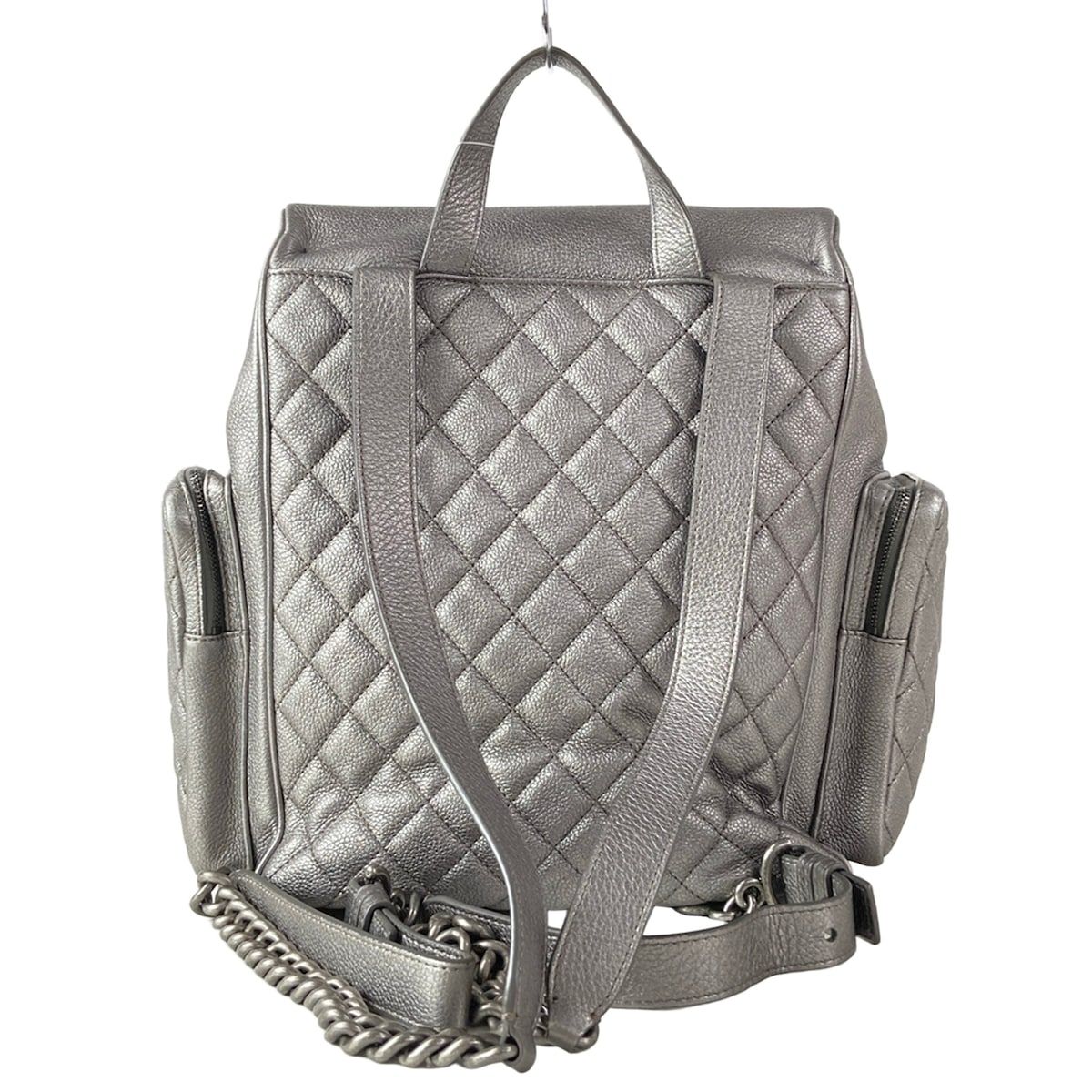 Chanel Backpack Quilted Silver Gunmetal — view 3