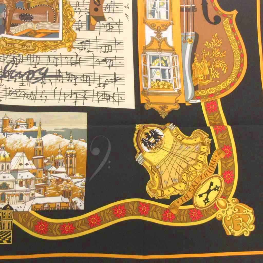 Hermes Salzburg Carre 90 Scarf All Over Print Black — view 3