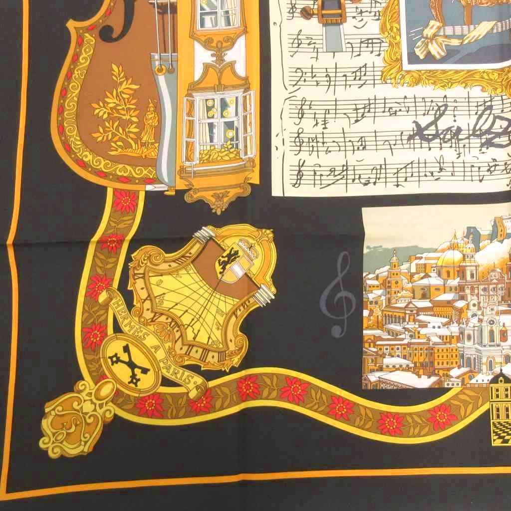 Hermes Salzburg Carre 90 Scarf All Over Print Black — view 2