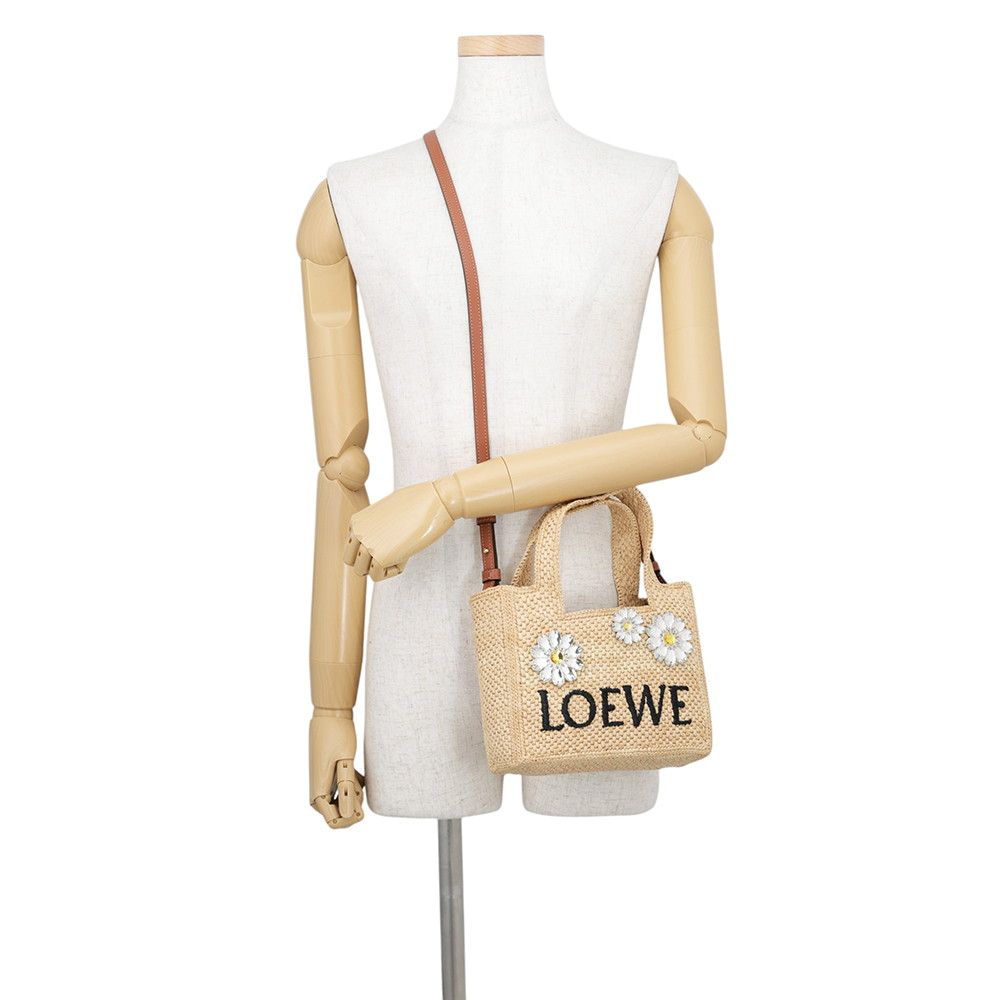 Loewe Handbag Font Tote Mini Raffia Leather 2-Way — view 5