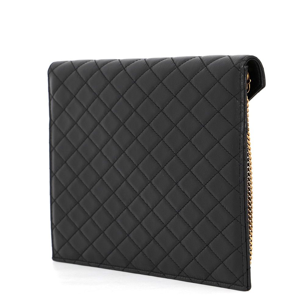Saint Laurent Paris Clutch Gaby Lambskin Black — view 2