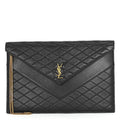 Saint Laurent Paris Clutch Gaby Lambskin Black