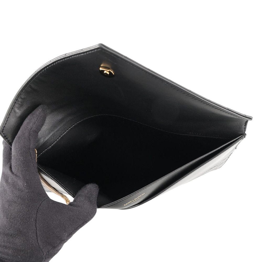 Saint Laurent Paris Clutch Gaby Lambskin Black — view 6