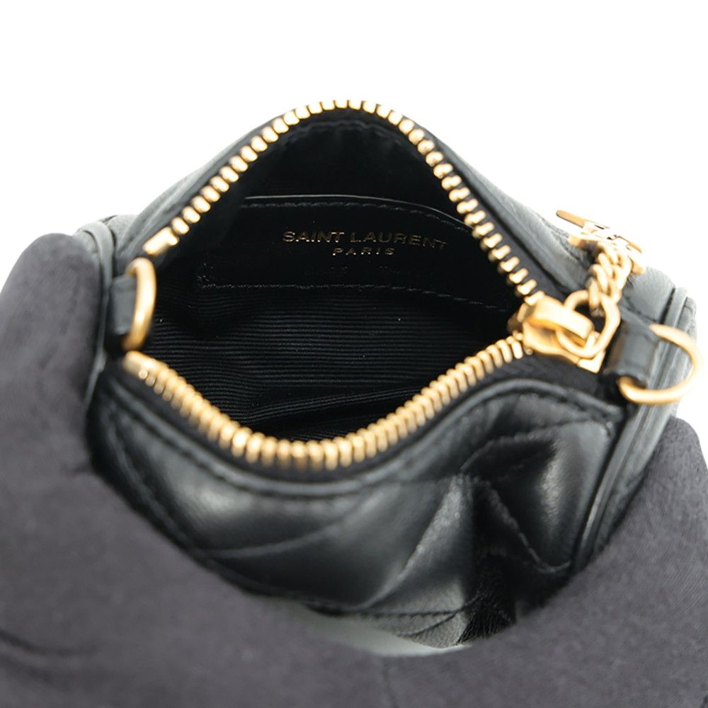 Saint Laurent Paris Chain Shoulder Bag Sade Micro Tube Lambskin Black — view 5