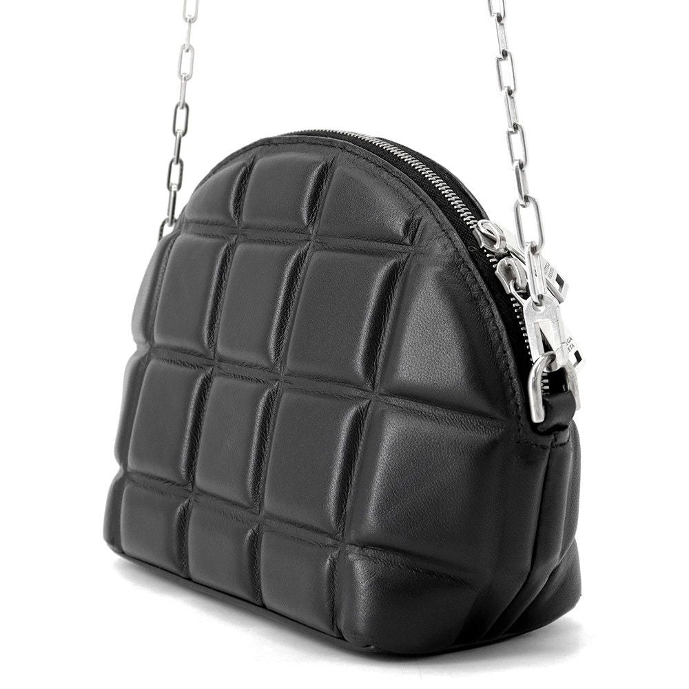 Bottega Veneta Chain Shoulder Bag Patted Half Moon Mini Leather Black — view 2