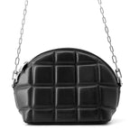 Bottega Veneta Chain Shoulder Bag Patted Half Moon Mini Leather Black