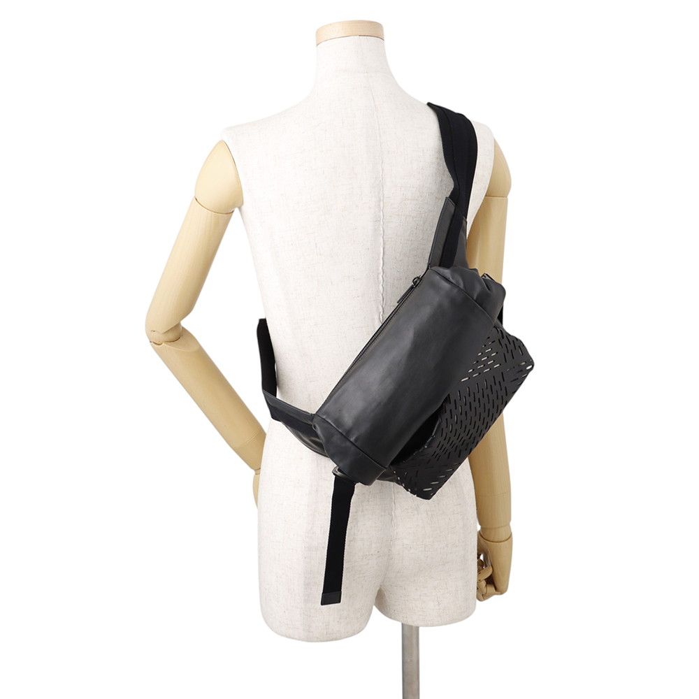 Bottega Veneta Belt Bag Perforated Crossbody Leather Black — view 5