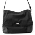 Gucci Shoulder Bag GG Embossed Nylon Leather Black