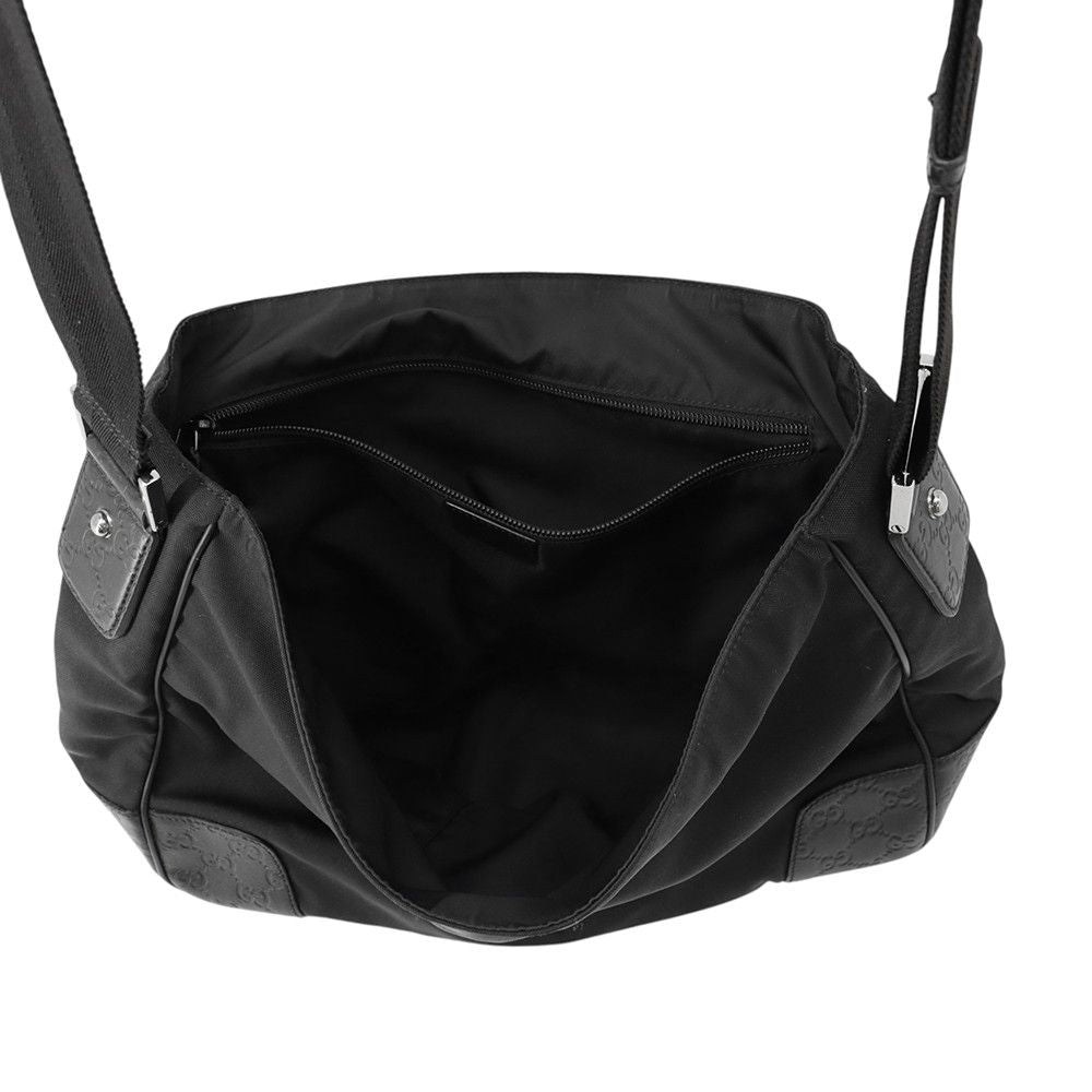 Gucci Shoulder Bag GG Embossed Nylon Leather Black — view 5