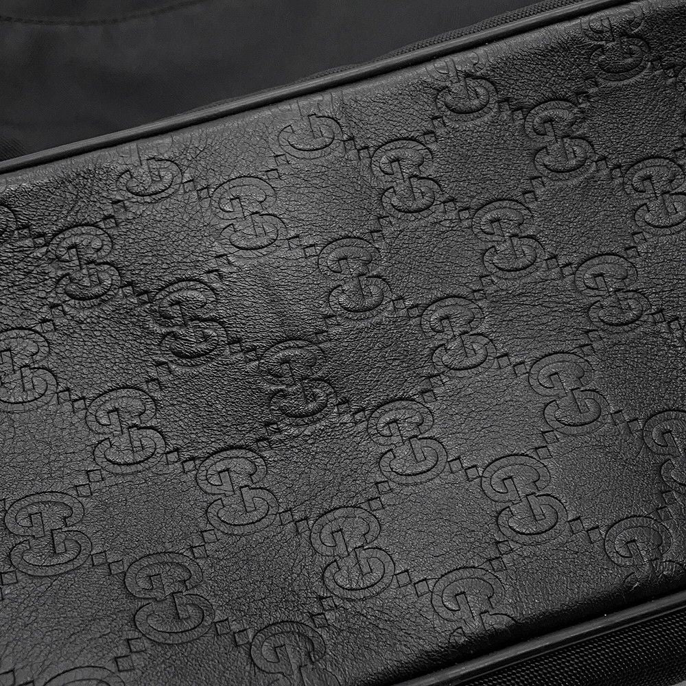 Gucci Shoulder Bag GG Embossed Nylon Leather Black — view 6