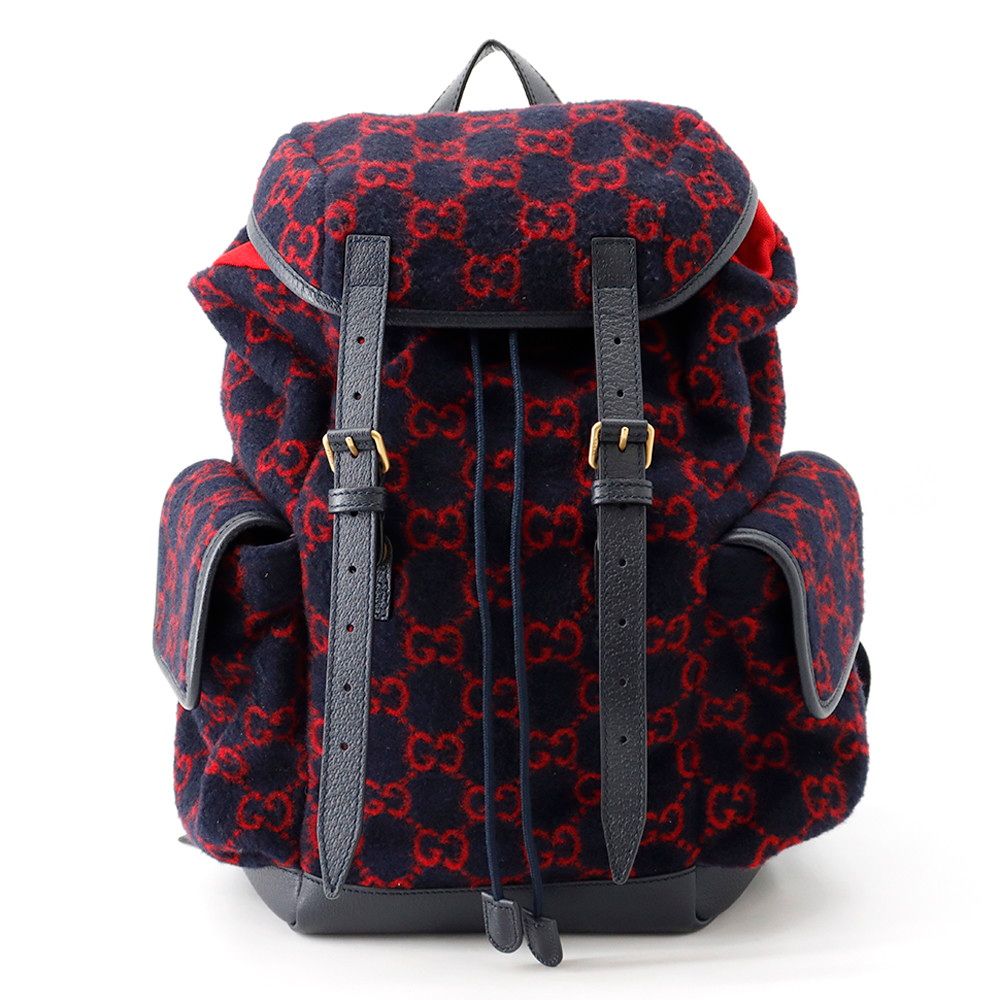 Gucci Backpack GG Wool Leather
