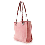 Chanel Tote Bag Deauville Line PM CC Logo Canvas Leather Chain — view 2