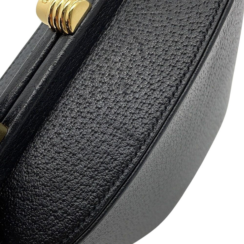 Gucci Bamboo Leather 2-Way Chain Shoulder Bag Black — view 8