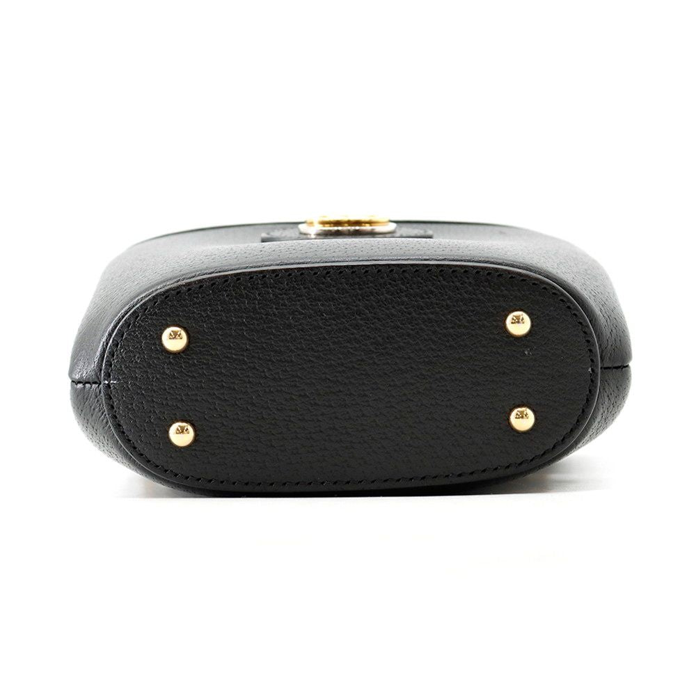 Gucci Bamboo Leather 2-Way Chain Shoulder Bag Black — view 3