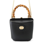 Gucci Bamboo Leather 2-Way Chain Shoulder Bag Black