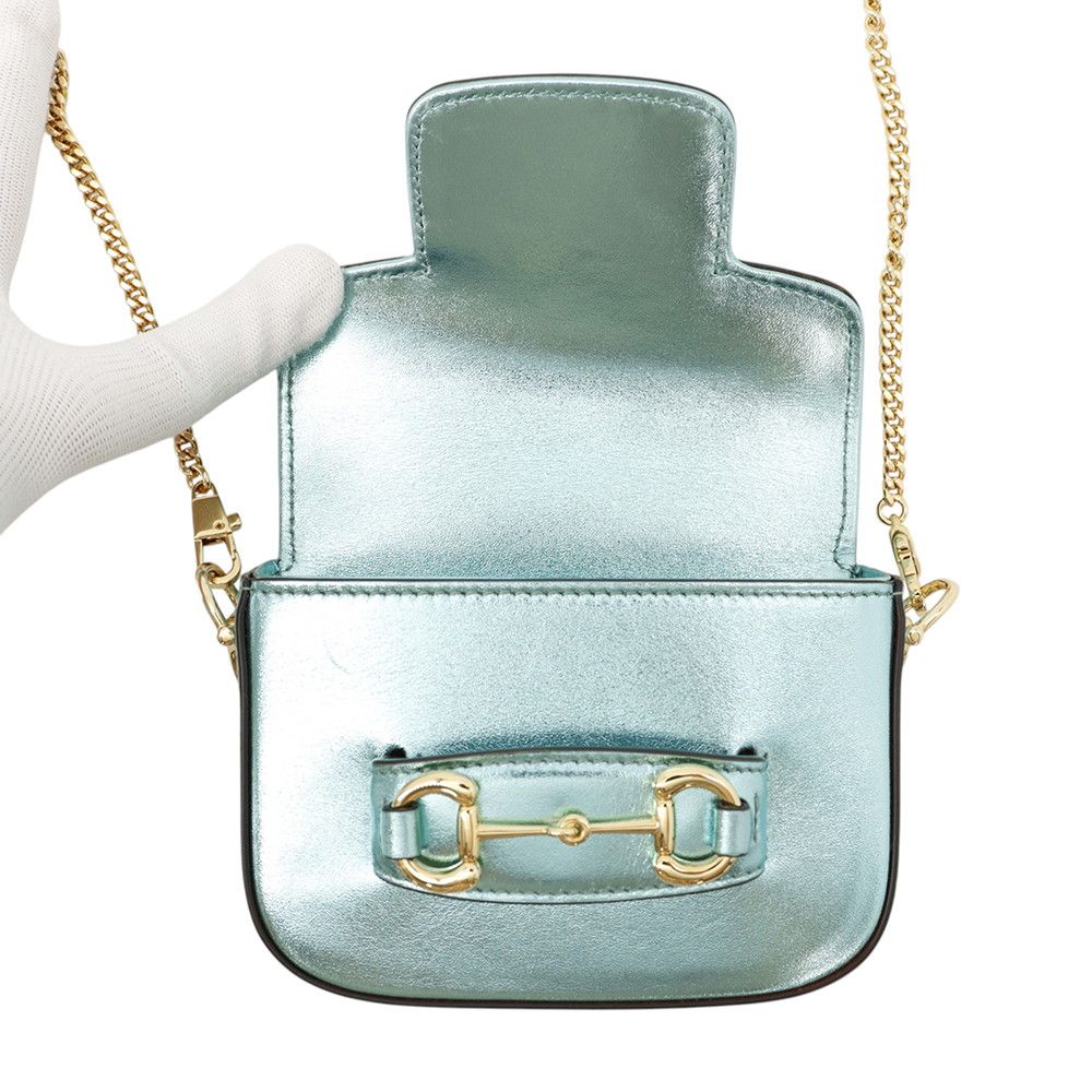 Gucci Chain Shoulder Bag Horsebit 1955 Nano Leather — view 5