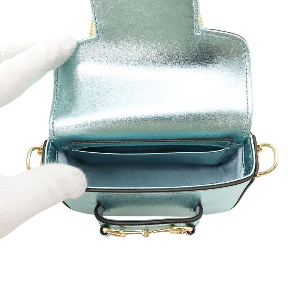 Gucci Chain Shoulder Bag Horsebit 1955 Nano Leather — view 6
