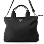 Prada Handbag Nylon Triangle Logo 2-Way Shoulder Black