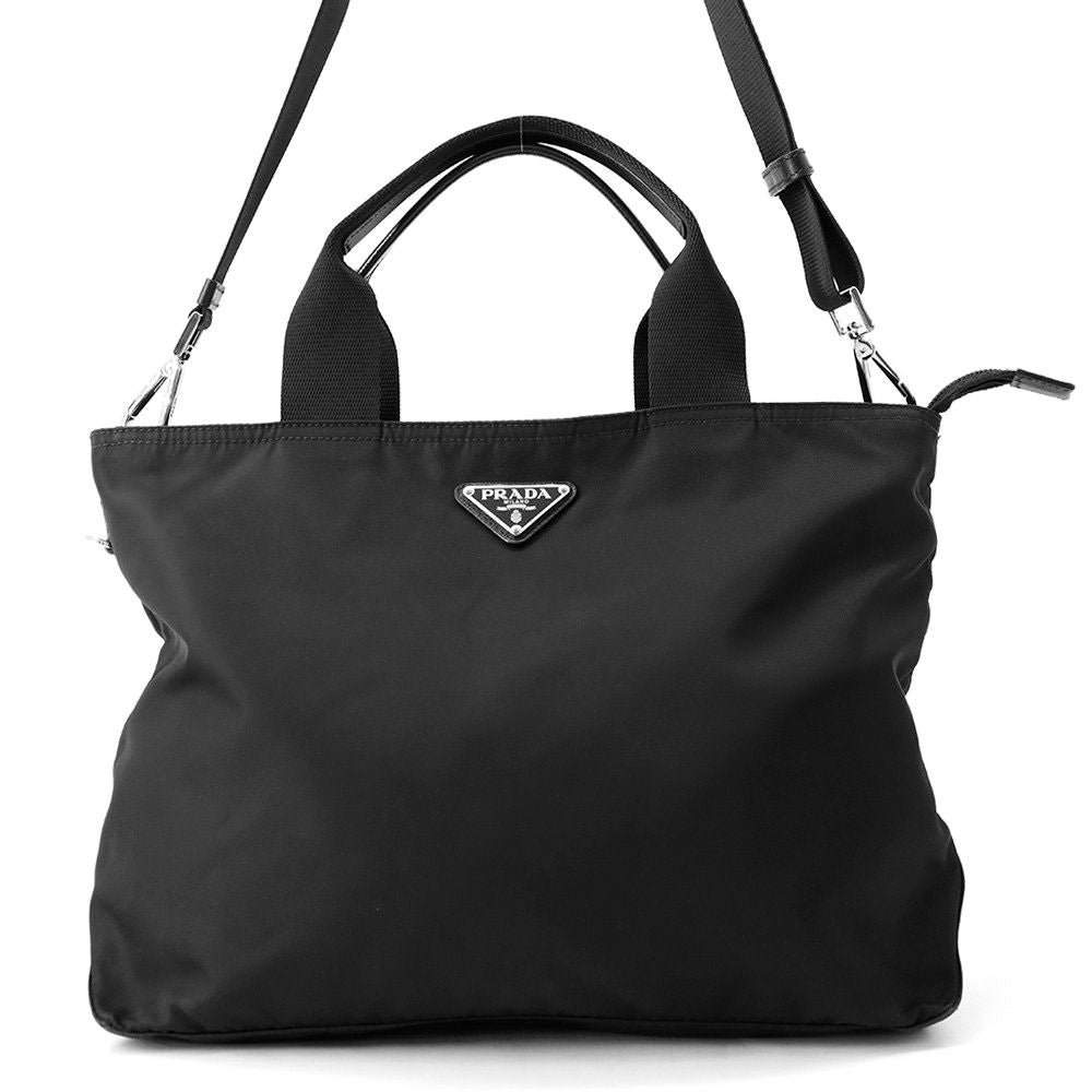Prada Handbag Nylon Triangle Logo 2-Way Shoulder Black