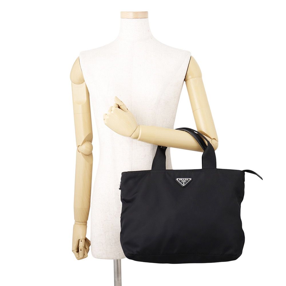Prada Handbag Nylon Triangle Logo 2-Way Shoulder Black — view 4